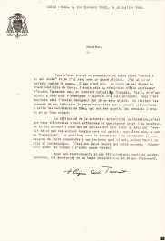 Lettre du Cardinal Tisserand, 20 juillet 1969.